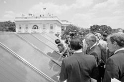 President Carter installs solar power at White House, 1979 (photo: AP/Harvey George)