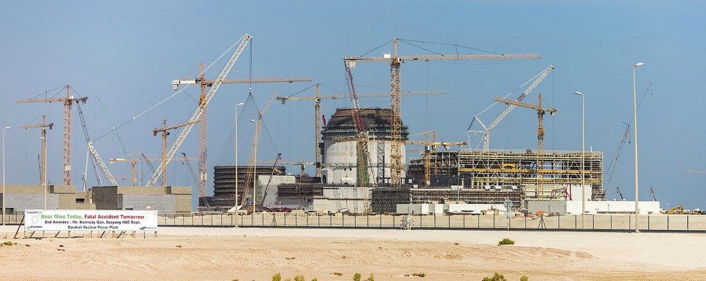 Unit one is now 55% complete, and the whole project more than 35% complete.  The aim is to commission the first reactor in 2017 with three more plants coming online each year to 2020. (credit: ENEC)