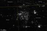 Gas and oil production in North Dakota (Photo: Nasa Earth Observatory)