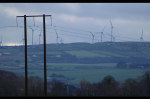 power cable and wind turbines in county Kerry ,Ireland (photo final gather)