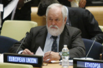Miguel Arias Cañete, Member of the EC in charge of Climate Action and Energy, at UN headquarters in New York, taking part in signature ceremony of Paris Climate Agreement, 22 April 2016 (photo Europe by Satellite)