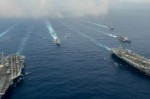 US sends nuclear-powered aircraft carriers USS John C. Stennis and USS Ronald Reagan into South China Sea, June 2016, photo: US Navy