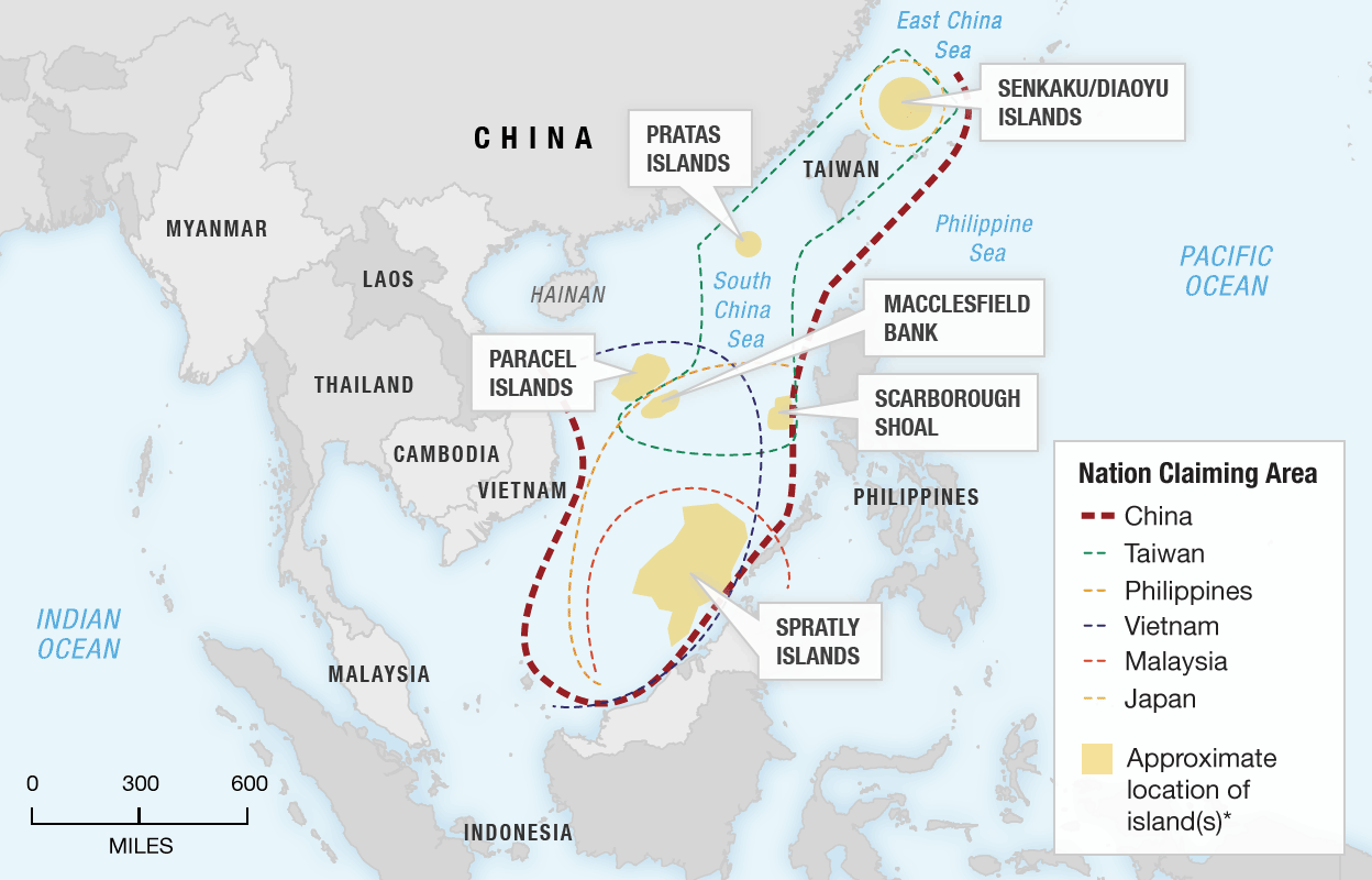 competing claims in South China Sea