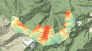 This graphic demonstrates Wegaw’s forecasting capabilities of Snow Water Equivalent over a group of fairly low hydrological basins in Valais, Switzerland.